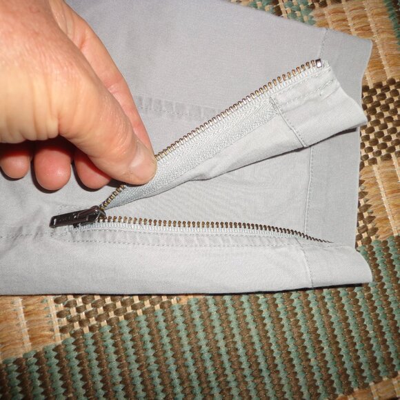 Eileen Fisher Pants PXS Light Grey Zip/Hooks closure Zip Hem Several Pockets - Picture 10 of 12
